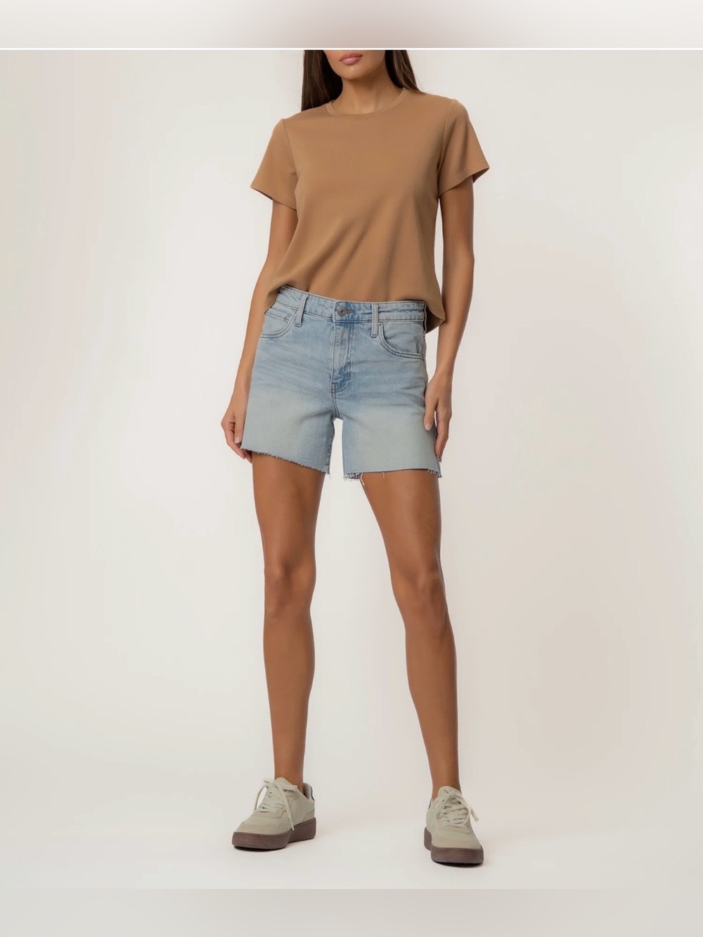 Kut From the Kloth Jane Long Short, High Rise, Stretch Frayed, Denim, Jean, sz 4